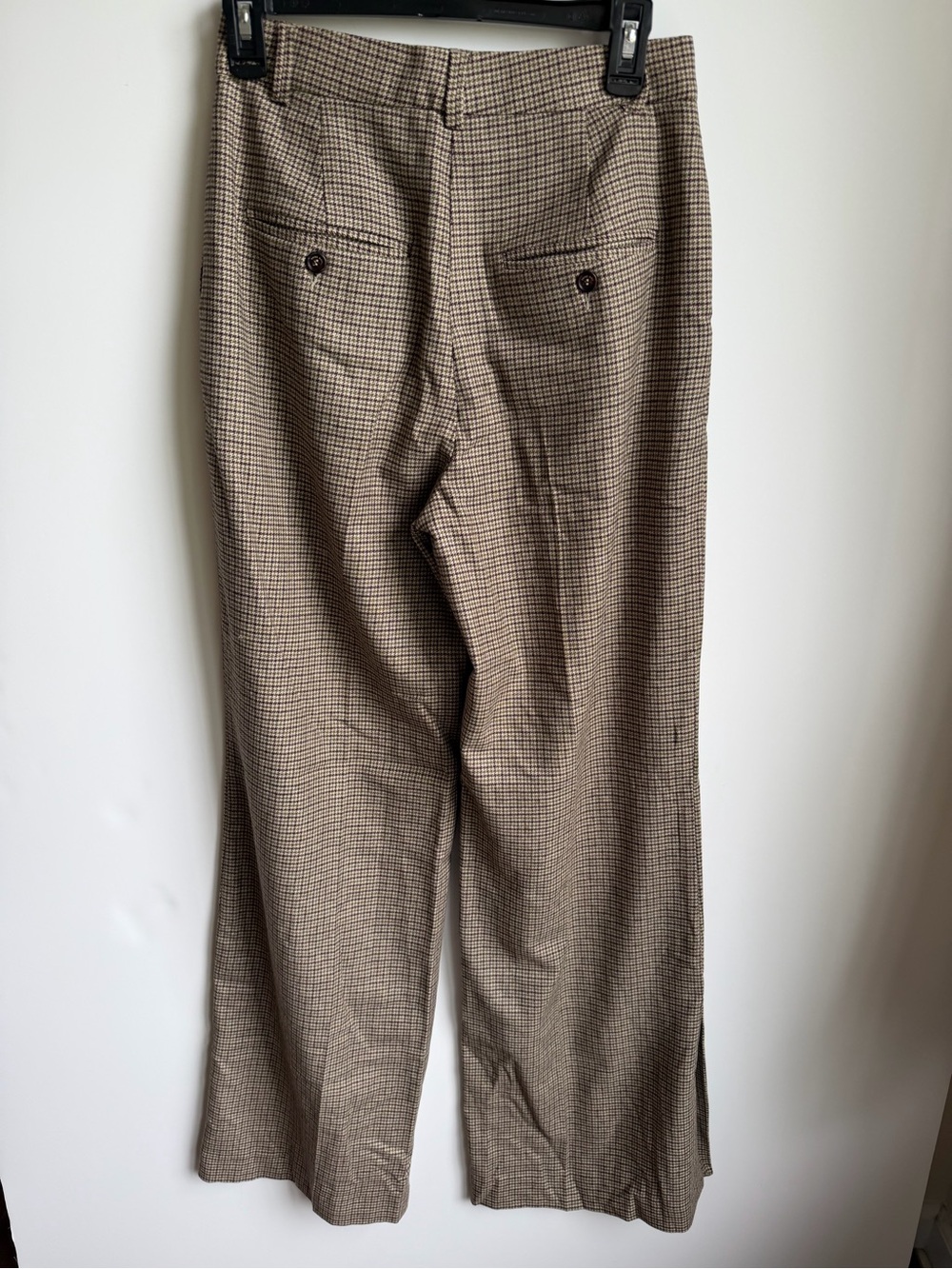 Anine Bing Lyra Houndstooth Flare Split Hem Trousers 34 / US 2 - Picture 2 of 11